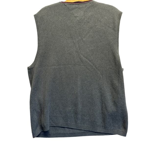 Tommy Hilfiger Mens XL Grey Gray Vest‎ Knit Collegiate Preppy EUC - Picture 2 of 8